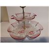 Image 5 : Mikasa Rosella Pink Satin Flowers 2 Tier Serving Tray