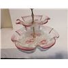 Image 6 : Mikasa Rosella Pink Satin Flowers 2 Tier Serving Tray