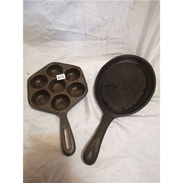 2 Cast Iron Pans