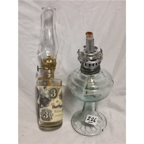 2 Small Coal Oil Lamps
