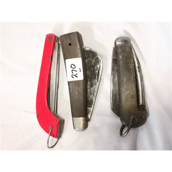 3 Pocket Knives, Johnson Schrade