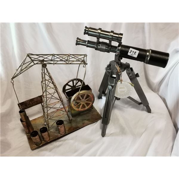 Mechanical / Musical Oil Well, Child Telescope lot