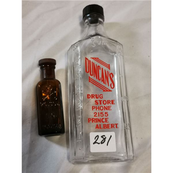 Poison Bottle (Skull) and P.A Duncans Bottle