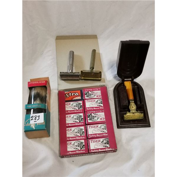 Shaving Lot, Razors, Blades, Brush