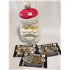 1972 Carolina Ent.  Santa Cookie Jar + Labels