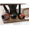 Image 2 : Three Vintage Pipes on Wooden Pipe Stand