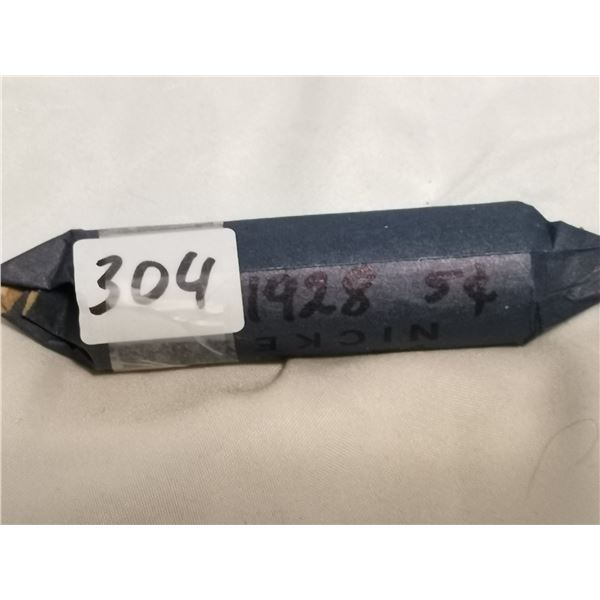 1928 Full Roll of 5cents Nickels