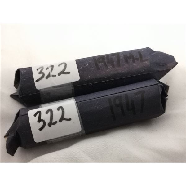 1947 Maples Leaf and 1947 Full Roll of 5cents Nickels