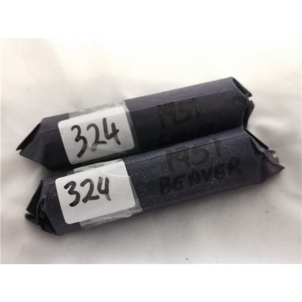 1951 Beaver and  1951 COMM Full Roll of 5cents Nickels