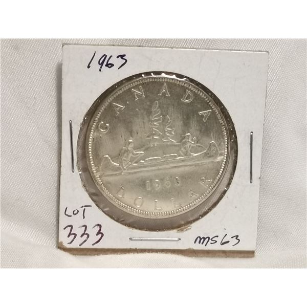 1963 UNC CDN Silver Dollar