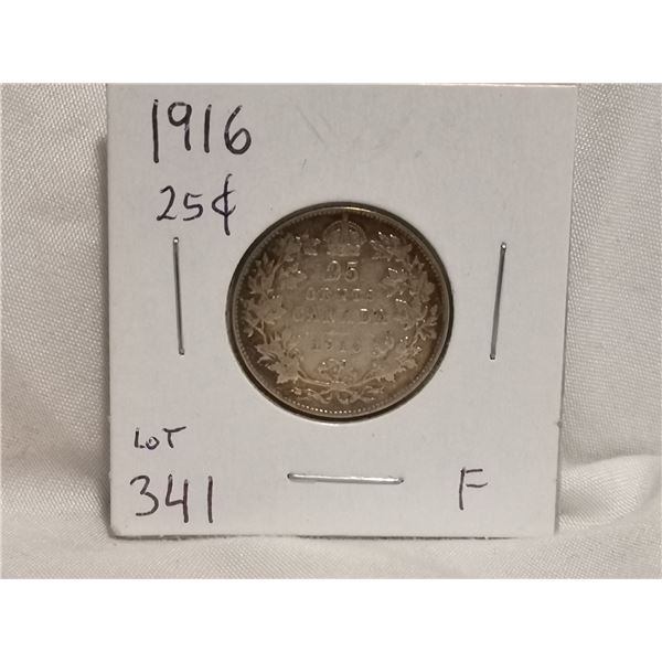 1916 Silver 25cents Coin