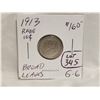 Rare 1913 Broad Leaves Silver  10cents Coin