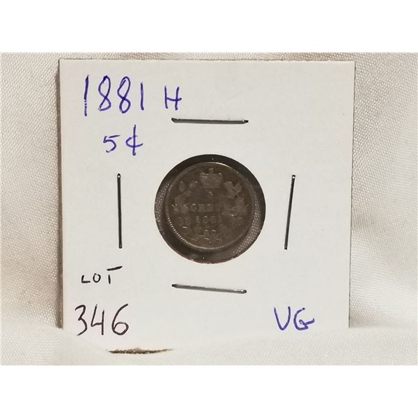 1881H CDn 5Cents Silver Coin