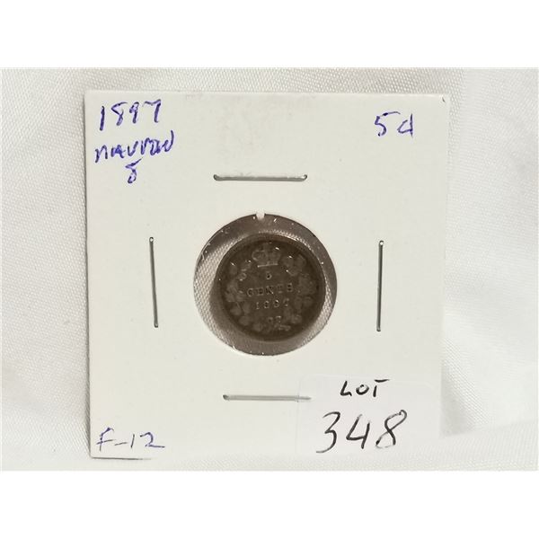 1897 Narrow 8 Silver 5cents Coin