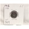 1902 E.F Silver CDN 5Cents Coins