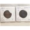 (2) 1859 CDN Large 1cents Coin