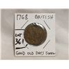 Image 1 : 1768 British Good Old Days Token, Holed
