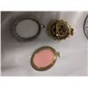 Image 6 : Old Compact and 3 Cameo Pendant/ Brooch