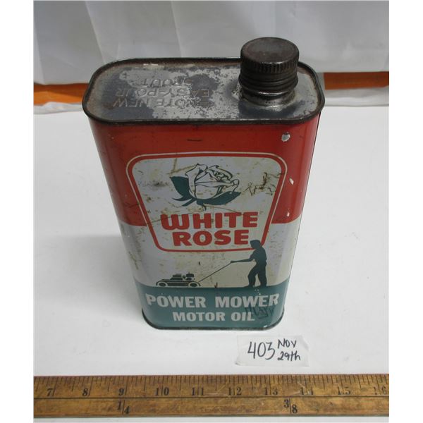 White Rose 1 quart Outboard oil tin