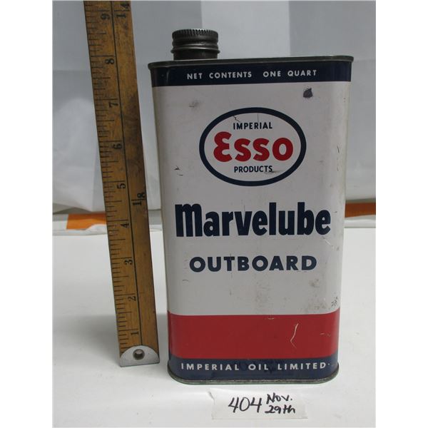 Esso Marvelube 1quart Outboard oil tin