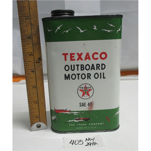 Texaco 1quart Outboard oil tin