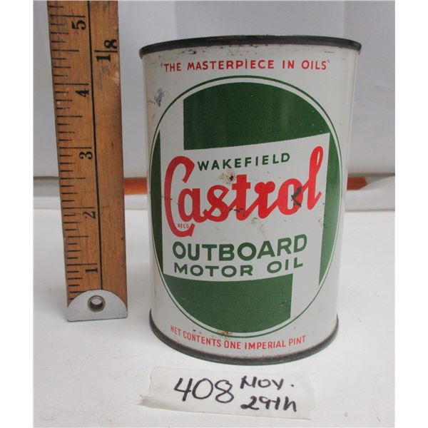 Castrol 1pint outboard oil tin (full)