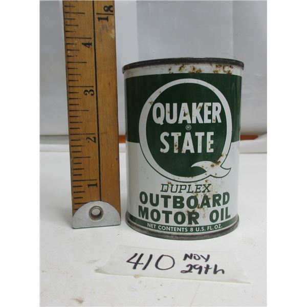 Quaker State (Duplex) 1 pint outboard oil tin (full)