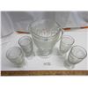 Image 2 : 5 pcs Iris and Herringbone depression glass water set