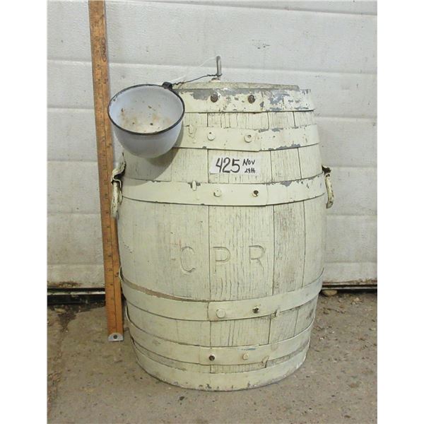 Wooden CPR Caboose Water cooler