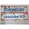Pair of Essolube and Marvelube oil rack tin signs