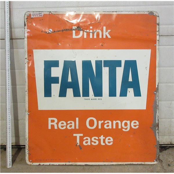 27"x31"Fanta Orange Metal Advertizing sign(Dated 1966_