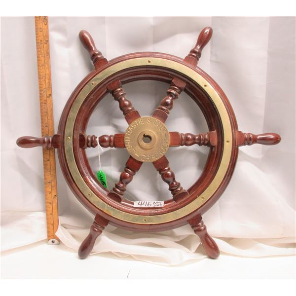 English Brass and wood ship wheel