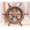 English Brass and wood ship wheel