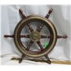 Image 3 : English Brass and wood ship wheel