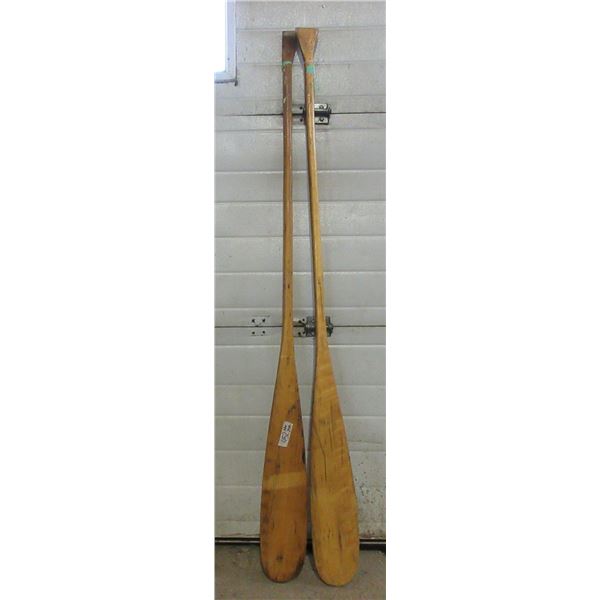 Pair of Vintage wooden canoe paddles