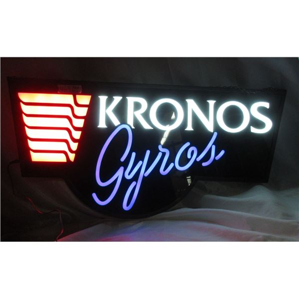 Kronos Gyros light up advertising sign (working)