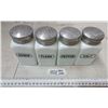 Image 2 : Set of 4 different Hoosier Shaker set (flour,sugar,salt,pepper)