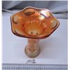 Image 2 : Beaded Bulkseye Marigold Carnival Glass Vase