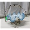 Lq. Ruffled Blue Trimmel Victorian Brides Basket