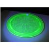 Green Depression Uranium glass footed cake plate