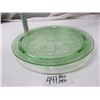 Image 2 : Green Depression Uranium glass footed cake plate