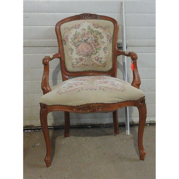 Victorian Style Colonial Figures Upholstered chair