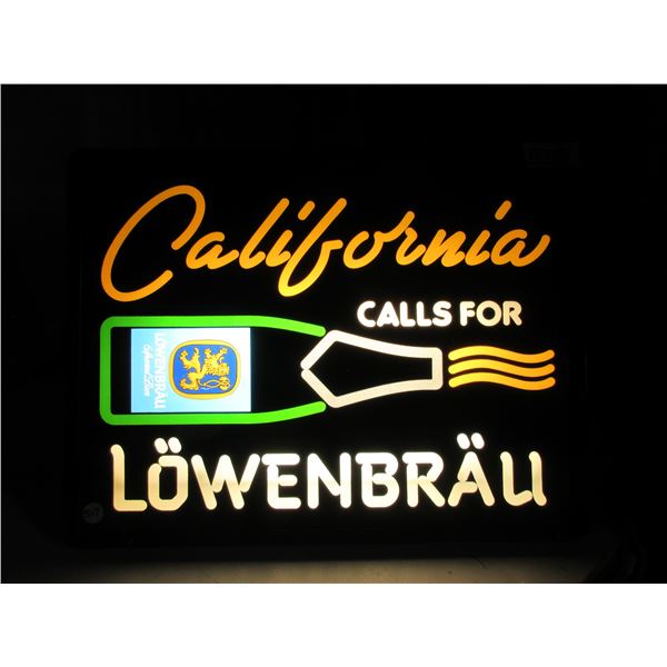 Lowenbrau Beer light up Advertising sign (working)