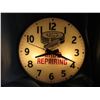 15"round Shoe Repair Advertising light up Clock (working)