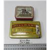 2 different square tabacco tins Repeator and Millbank