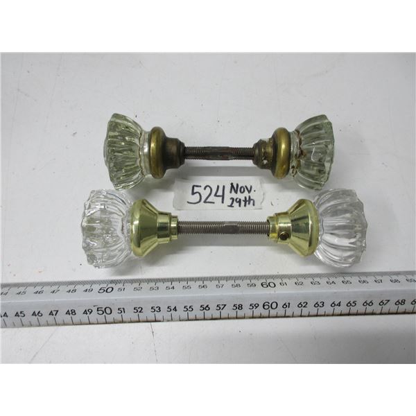 2 sets of glass door knobs