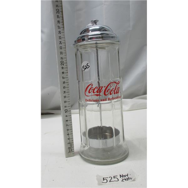 Glass Coka-Cola Straw holder