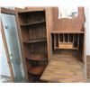 Image 3 : Quarter sawn oak lq curved glass 4 shelf secretary with key