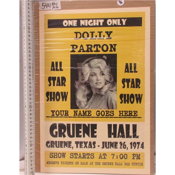 Dolly Parton Concert Poster