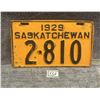 1929 Saskatchewan License Plate